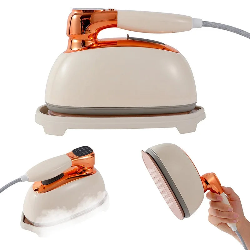 DUTRIEUX Foldable Handheld Garment Steamer – 8-Speed Ceramic Iron Handheld Garment Steamer P3 White 100V-240V EU Plug