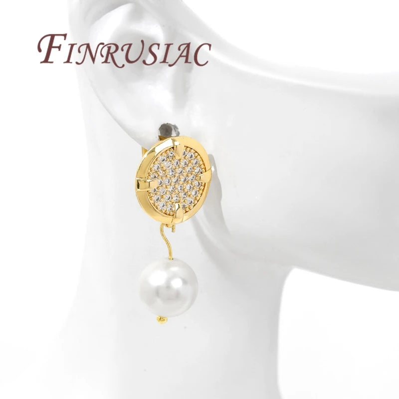 18K Gold Plated Brass Zircon Earring Hook Clasps | DIY Findings Earring Jewelry Findings P3