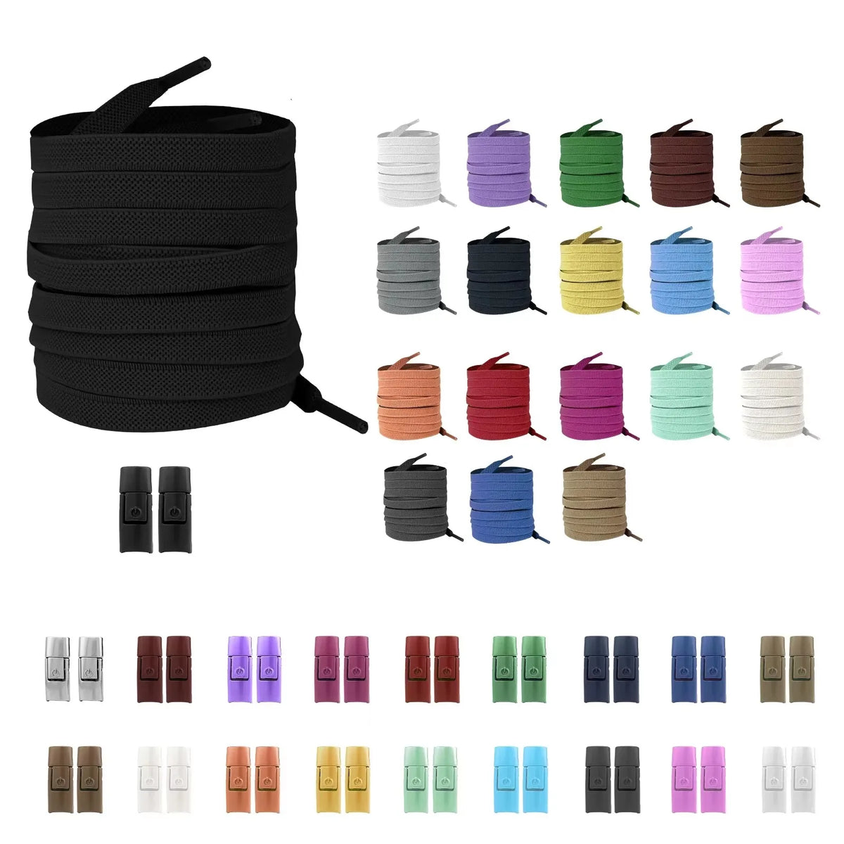 Elastic No-Tie Shoelaces Press Lock – Kids & Adults 8mm Flat Elastic Shoelaces P3
