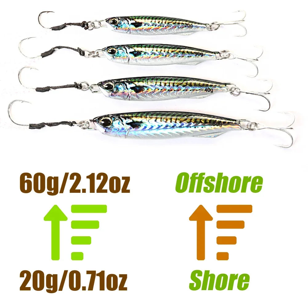 B&U Metal Jig Saltwater Lure – Sea Bass Tuna Casting Spoon Metal Jigging Lure P3