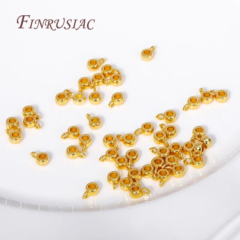 18K Gold Plated Brass Pendant Bail Beads 4×2.5mm – DIY Jewelry Jewelry Making Findings P3