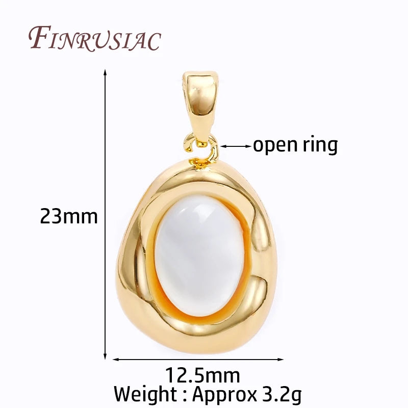 18K Gold Plated Shell Geometry Charm Pendants | DIY Jewelry Jewelry Charm Pendant P3 18K Real Gold Plated 2 Pieces