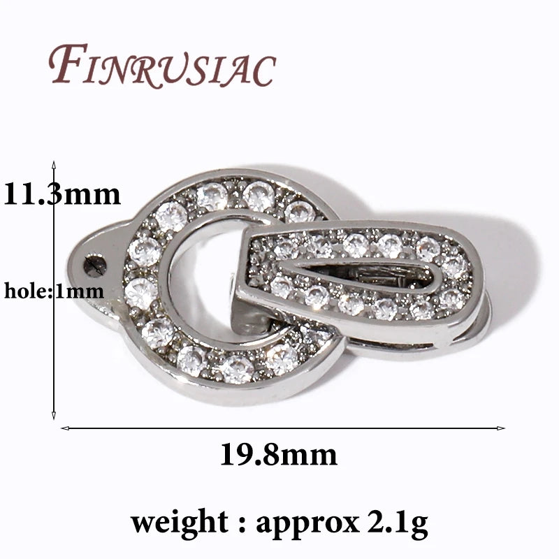 18K Gold Plated Zircon Pearl Clasp Connector – DIY Jewelry Making Jewelry Clasp Connector P3 Rhodium Plated 3 pieces