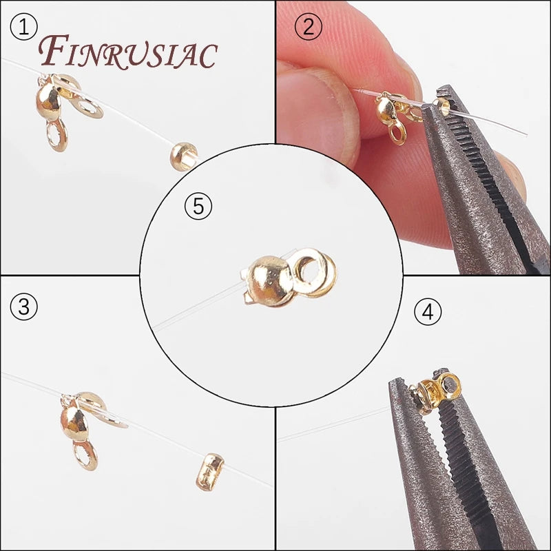 2.5mm 18K Gold Plated Crimp End Beads | DIY Jewelry Findings Jewelry Findings P3