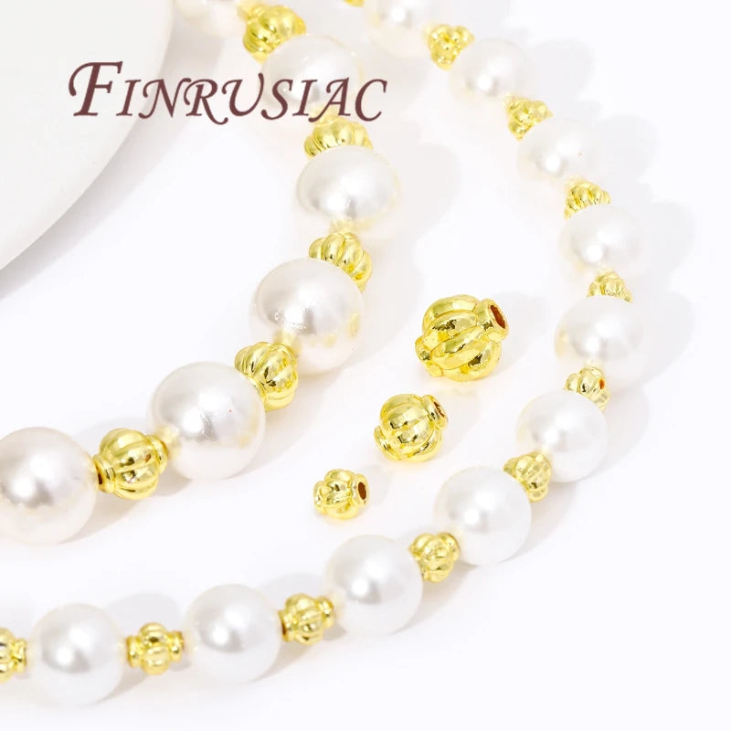 18K Gold Plated Lantern Spacer Beads 4mm 6mm 8mm | DIY Jewelry Jewelry Spacer Beads P3