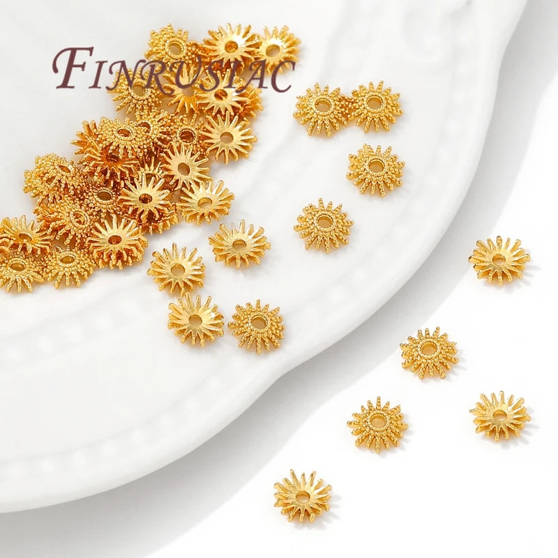 18K Gold Plated Bead Caps 6mm | DIY Jewelry Making Spacers Jewelry Making Findings P3