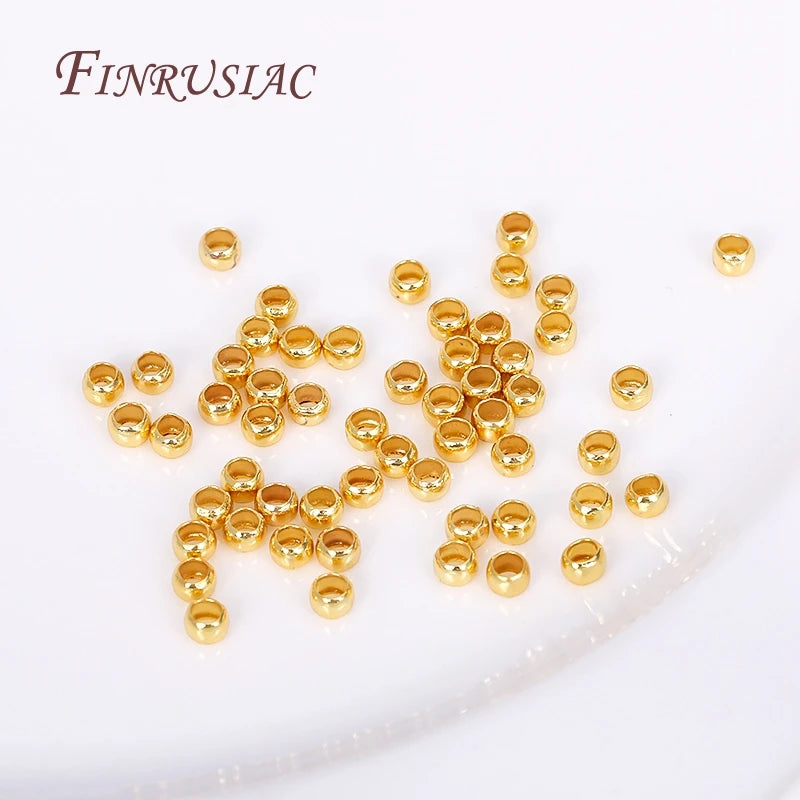 14K/18K Gold Plated Round Crimp Beads 2mm 2.5mm 3mm | DIY Jewelry Findings P3