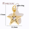 18K Gold Plated Star Charms – Brass Zircon DIY Jewelry Pendants DIY Jewelry Charms P3 18K Real Gold Plated 4 pieces