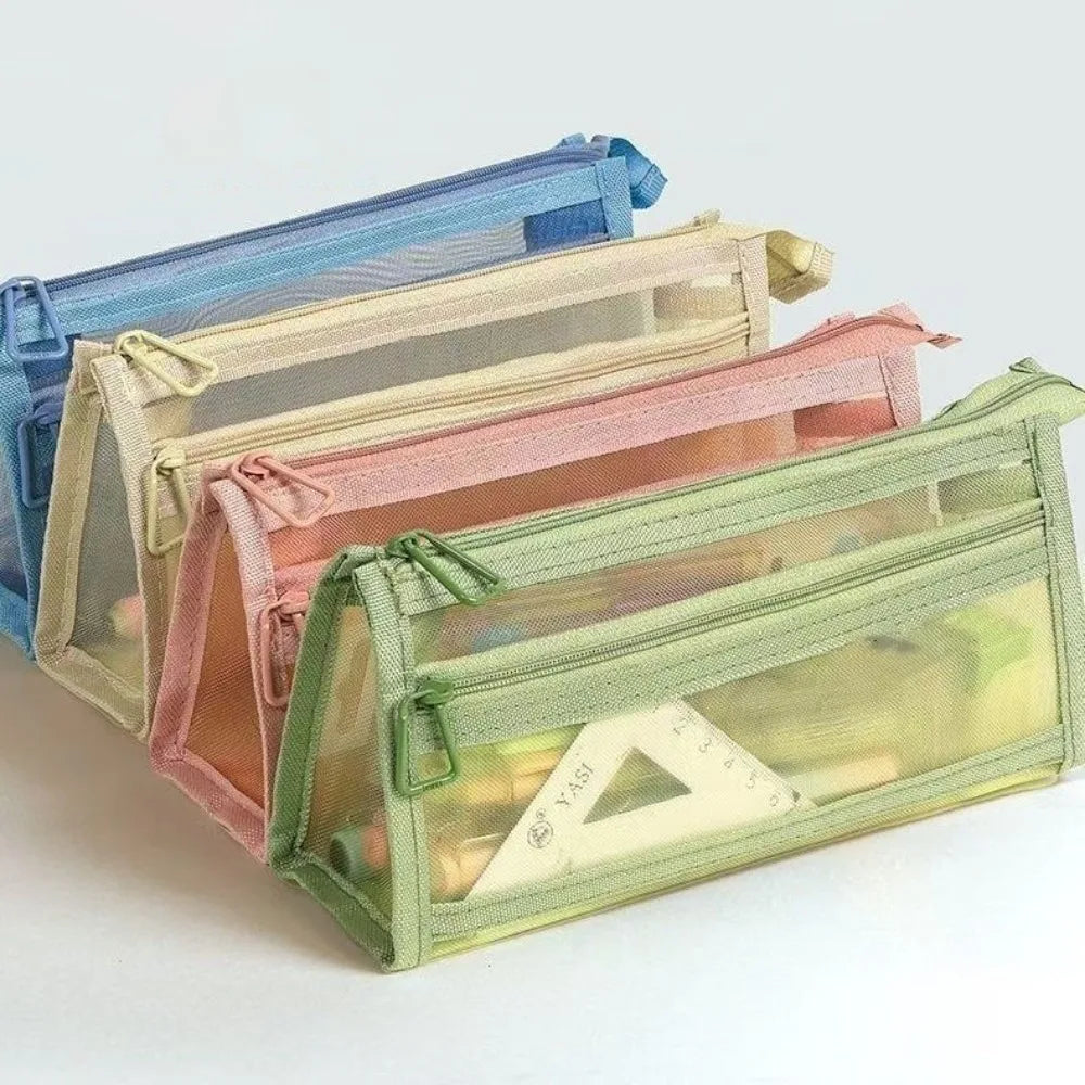 Transparent Mesh Pencil Case – Double Layer Large Capacity Mesh Pencil Case P3