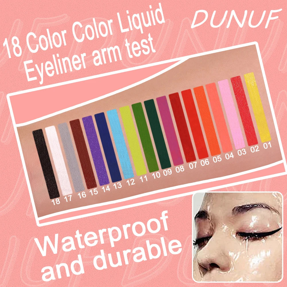 DUNUF Waterproof Liquid Eyeliner – Smudge-Proof, Long-Wearing Liquid Eyeliner P3