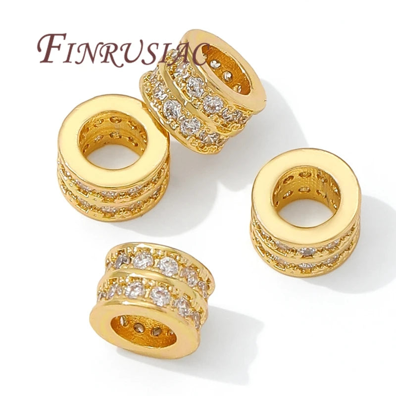 18K Gold Plated Spacer Beads 8mm×5mm | DIY Jewelry Making Jewelry Spacer Beads P3