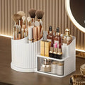 360° Rotating Makeup Organizer with Brush Holder & Drawer Makeup Organizer P3 White