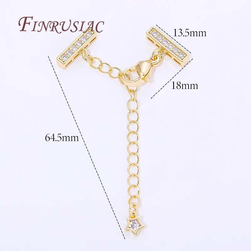 18K Gold Plated 3-Row Pearl Necklace Connector & Extension Chain Jewelry Making Findings P3 18K Gold Plated 2 pieces