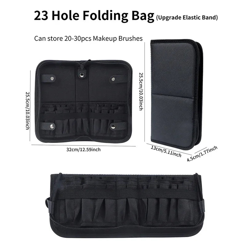 Foldable Makeup Brush Bag – 29/23 Hole Travel Organizer Makeup Brush Organizer P3 23 Holes Bag Only