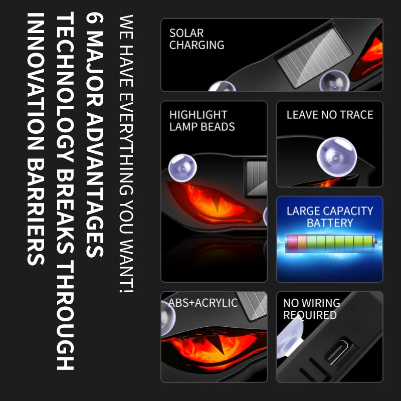 Solar Car Window LED Light | Vibration Activated Auto On/Off Car LED Light P3