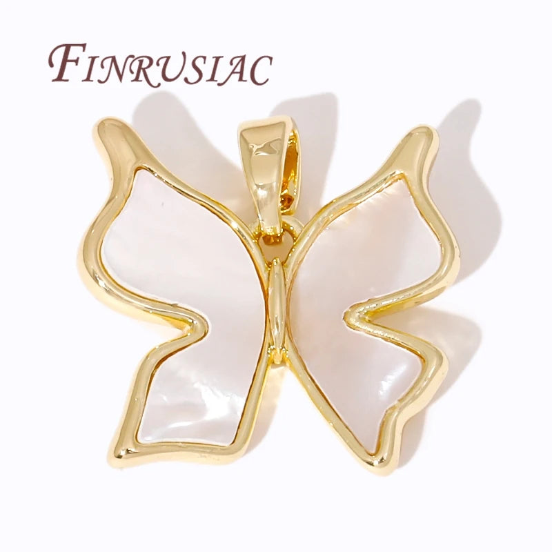 18K Gold Plated Shell Butterfly Charms | DIY Jewelry Pendants Jewelry Pendant Charms P3
