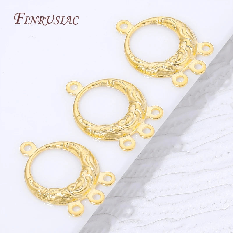 18K Gold Plated Brass Round Multi-Loop Connectors | DIY Jewelry Jewelry Making Findings P3