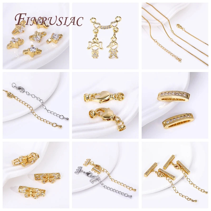 18K Gold Plated Lobster Clasp & Spacer Bar Jewelry Findings Jewelry Making Findings P3