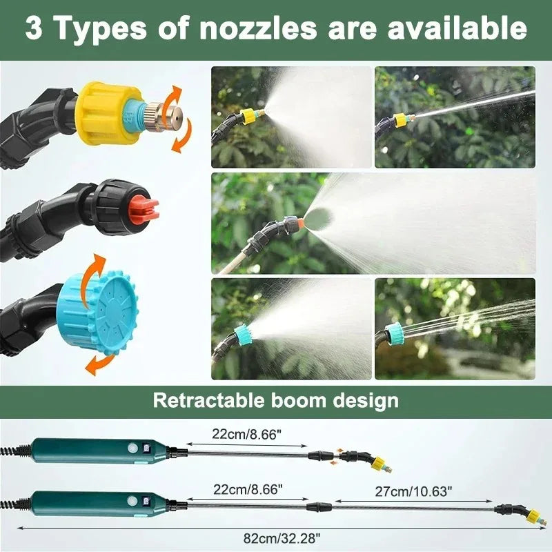 NOCCLILI Electric Garden Sprayer 2400mAh – 3 Mist Nozzles Electric Garden Sprayer P3