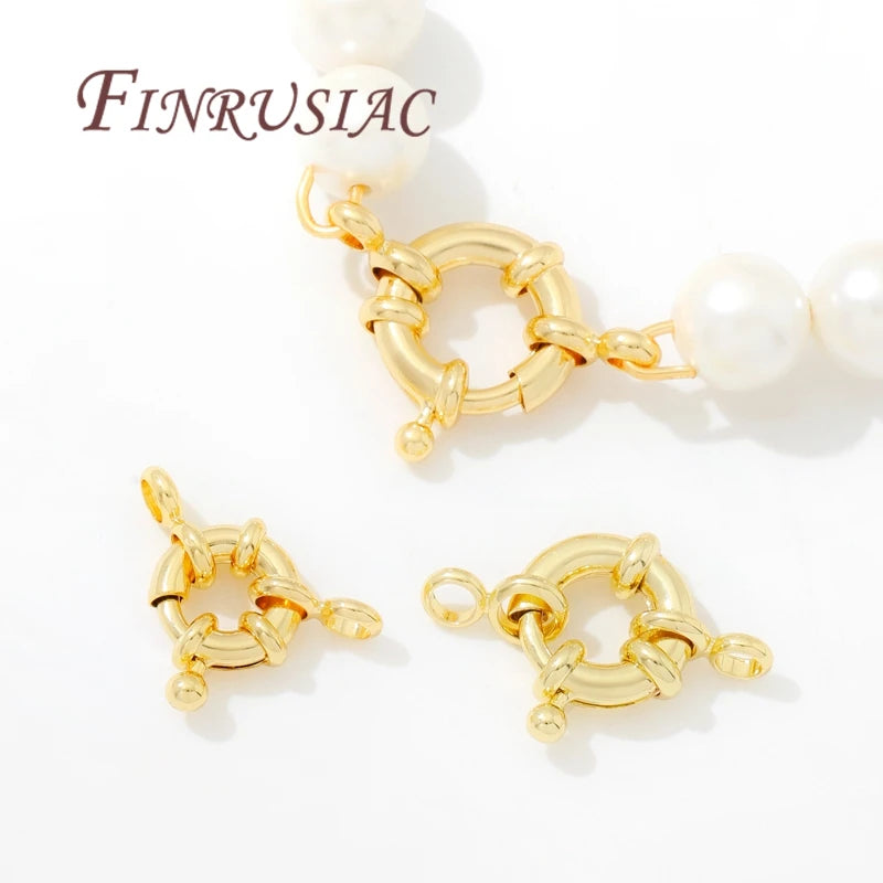 18K Gold Plated Round Spring Clasps 9mm 10mm 11mm | Jewelry Making Jewelry Clasps P3