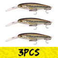 B&U 68mm Suspending Minnow Lure Set – Pike Bass Jerkbait Fishing Lure Set P3 yellow 3pcs 6.8cm-6.8g