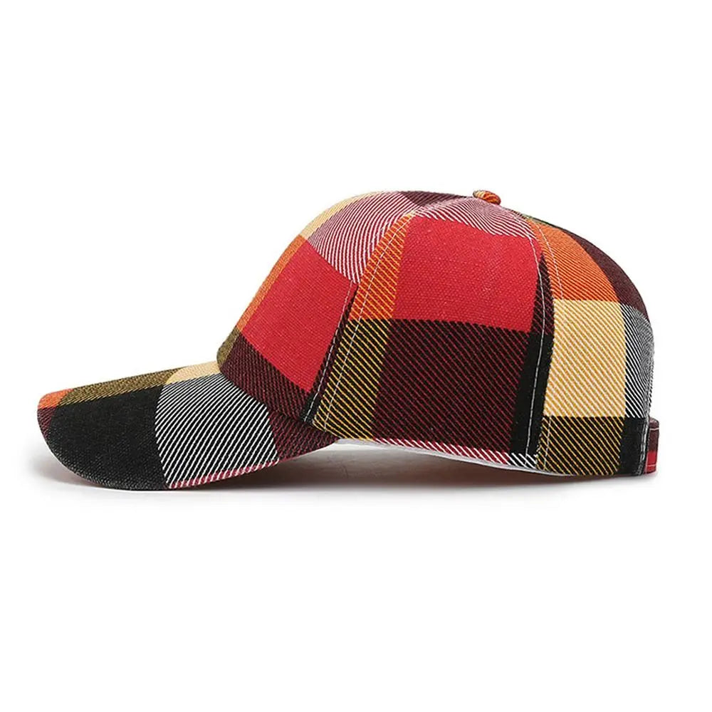 Plaid Baseball Cap – Unisex Adjustable Sun Hat | 4 Colors Baseball Cap P3