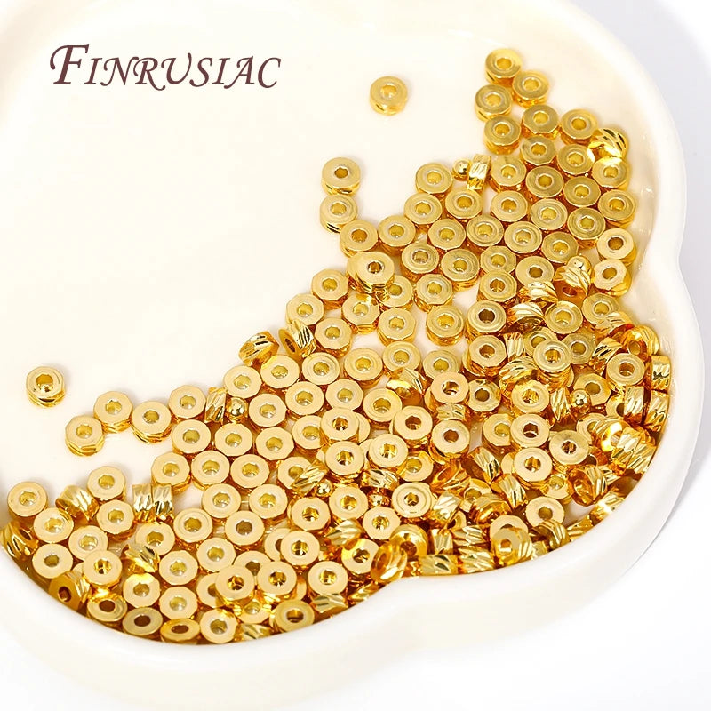 4mm 18K Gold Plated Brass Roundel Spacer Beads – DIY Jewelry Jewelry Spacer Beads P3