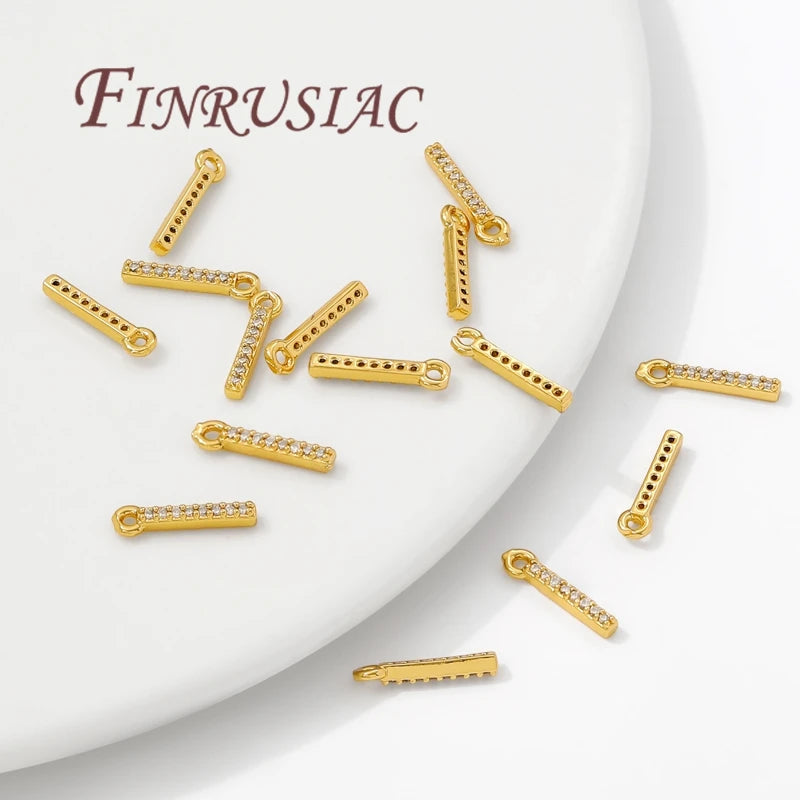18K Gold Plated Brass Zircon Charms – DIY Jewelry Pendants Jewelry Charm Findings P3