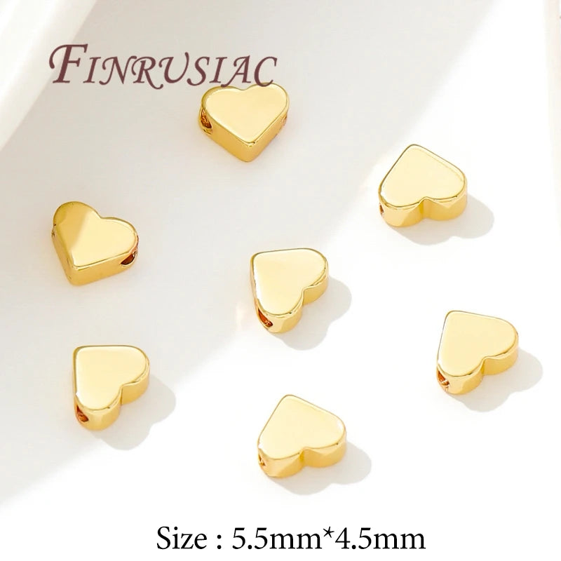 Heart Spacer Beads 18K Gold Plated – DIY Jewelry Findings Jewelry Spacer Beads P3 18K Real Gold Plated 20 pieces