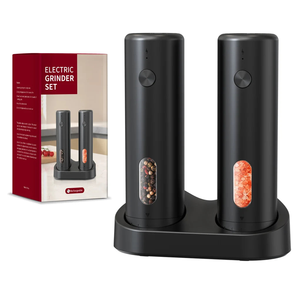 CLITON USB Rechargeable Automatic Salt & Pepper Grinder Set Electric Spice Grinder P3 KYMQ-65C