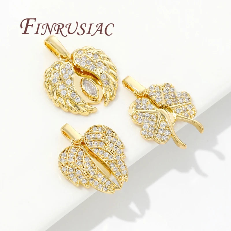 18K Gold Plated Zircon Heart Charm Pendants | DIY Jewelry Making Jewelry Charm Pendant P3