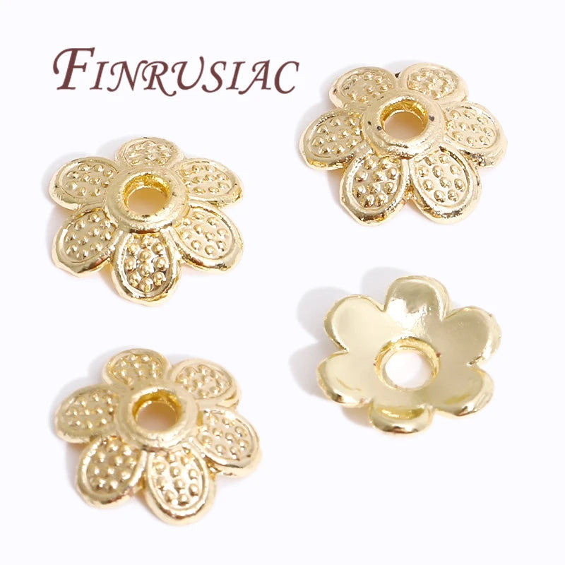 18K/14K Gold Plated Filigree Flower Bead Caps – Jewelry Making Jewelry Bead Caps P3