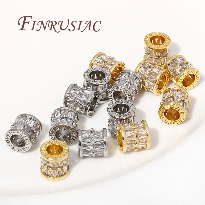 18K Gold Plated Zircon Crystal Spacer Beads – DIY Jewelry Jewelry Spacer Beads P3