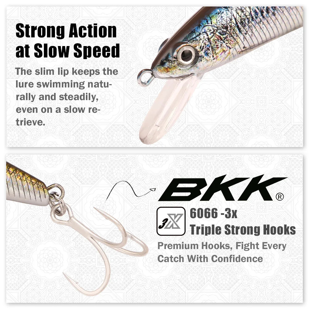 B&U 12cm Saltwater Sinking Minnow Jerkbait | BKK Hooks Saltwater Fishing Lure P3