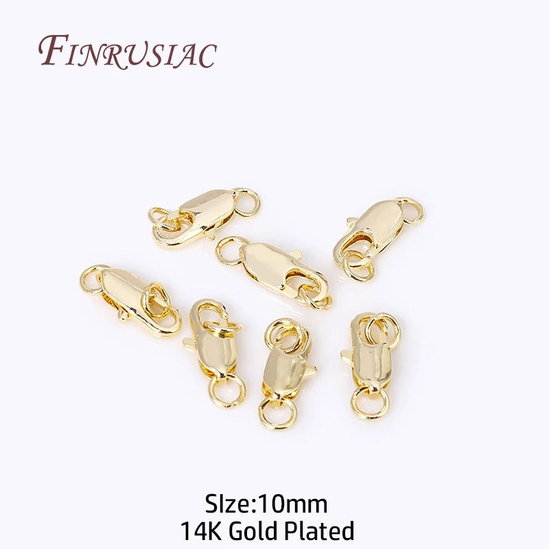 18K Gold Plated Oval Lobster Clasp & Ring Connectors | DIY Jewelry Jewelry Clasp Findings P3 14K Real Gold Plated 10 Pieces