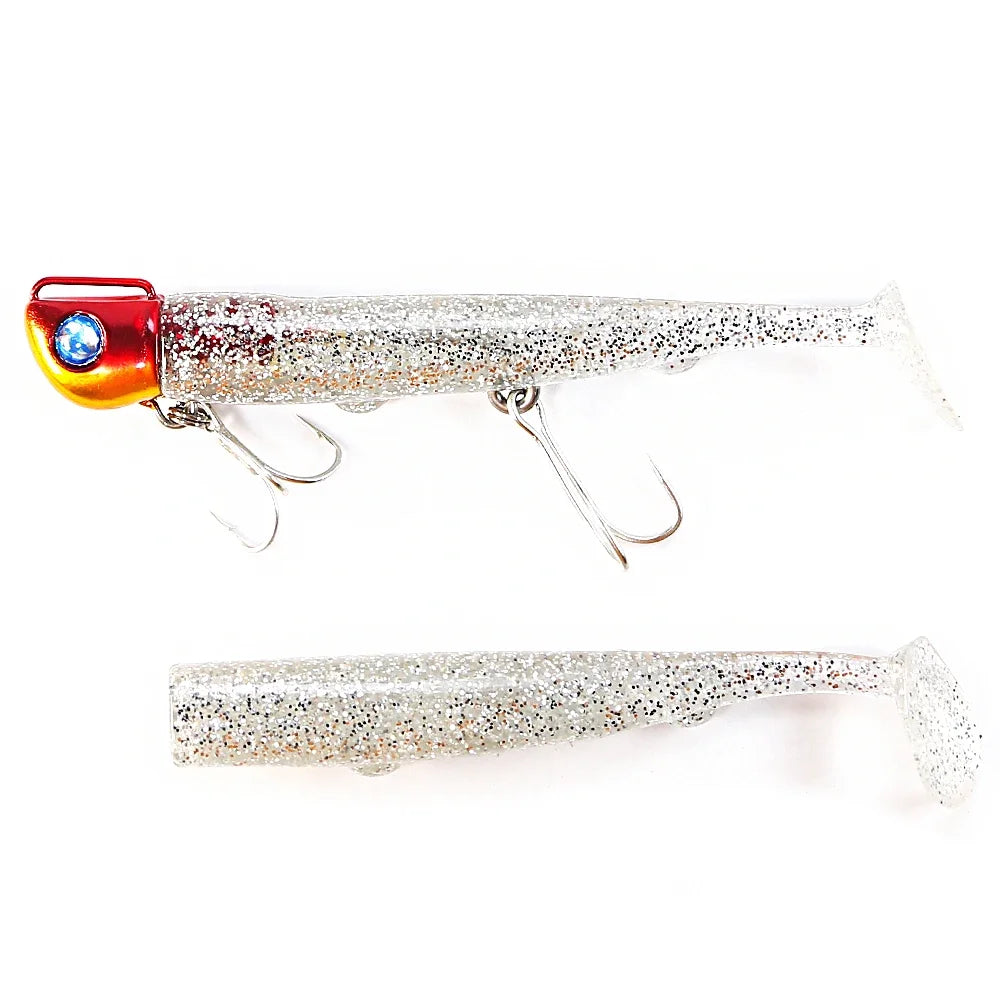 B&U Sand Eel 33g Saltwater Soft Lure – Sea Bass Swimbait Saltwater Soft Lure P3 silvery 24.9g