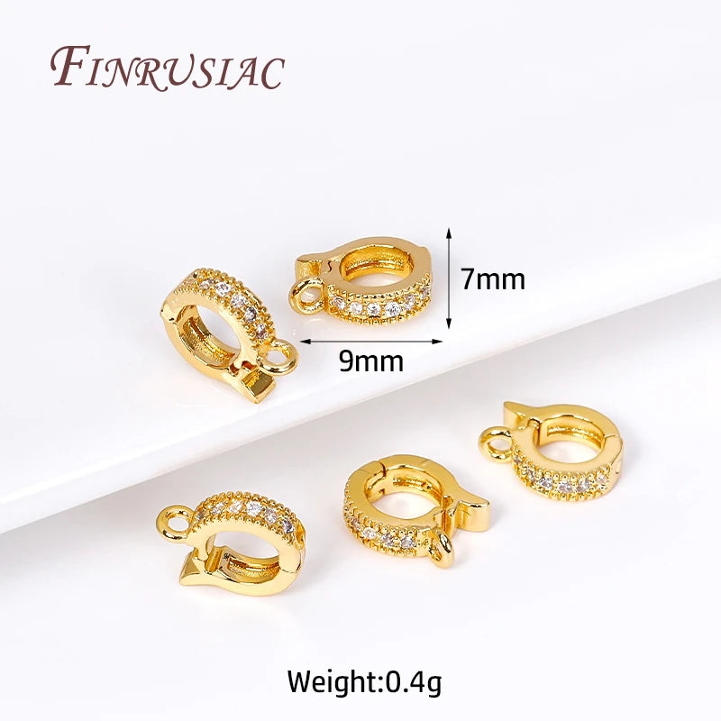 18K Gold Plated Pavé Zircon Pearl Enhancer Bail Clasp – DIY Jewelry Finding Clasp P3 18K Real Gold Plated 4 Pieces
