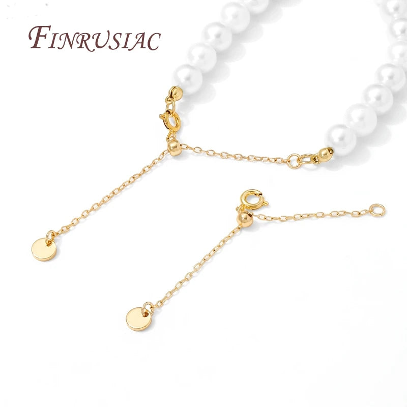 18K Gold Plated Extension Chain Spring Clasp – Pearl Necklace DIY Jewelry Finding Chain P3