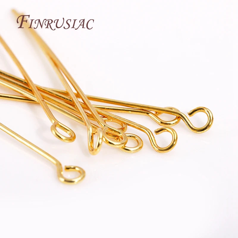 18K Gold Plated Head & Eye Pins – DIY Jewelry Findings 50–100 Pcs Jewelry Findings Pins P3