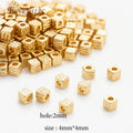 18K Gold Plated Cube Spacer Beads – DIY Jewelry Making Jewelry Spacer Beads P3 18K Real Gold Plated 10 pcs