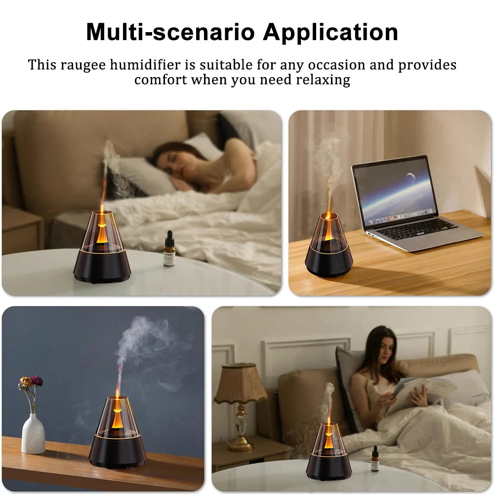 Raugee Mini Flame Aroma Diffuser & Humidifier 120ml USB Aroma Diffuser Humidifier P3