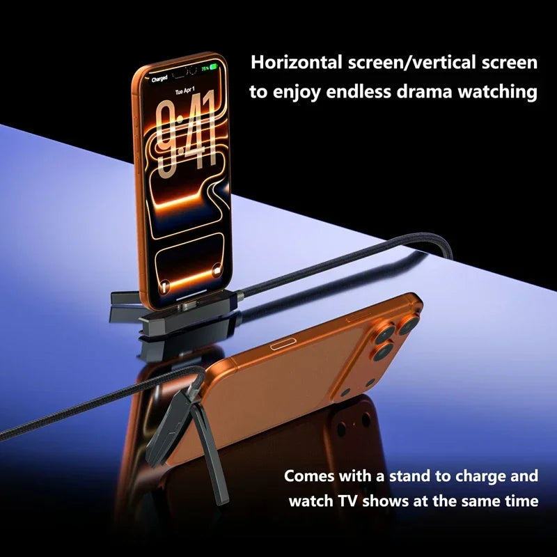 240W USB-C Fast Charging Cable & Foldable Phone Stand USB-C Charging Cable P3