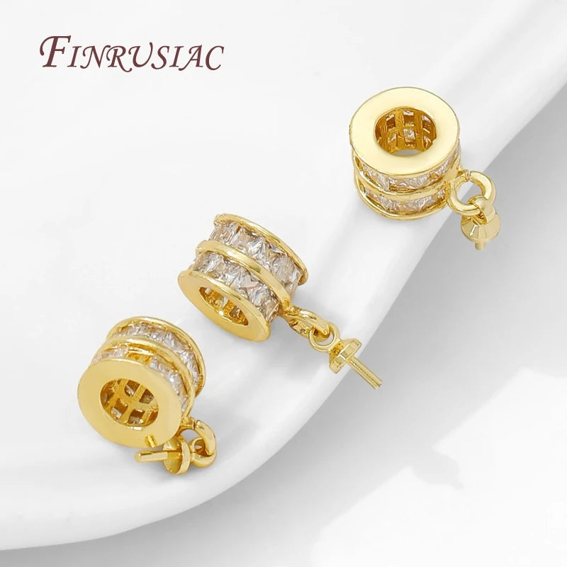 18K Gold Plated Brass Zircon Pearl Charm Pendants – DIY Jewelry Jewelry Charm Pendant P3