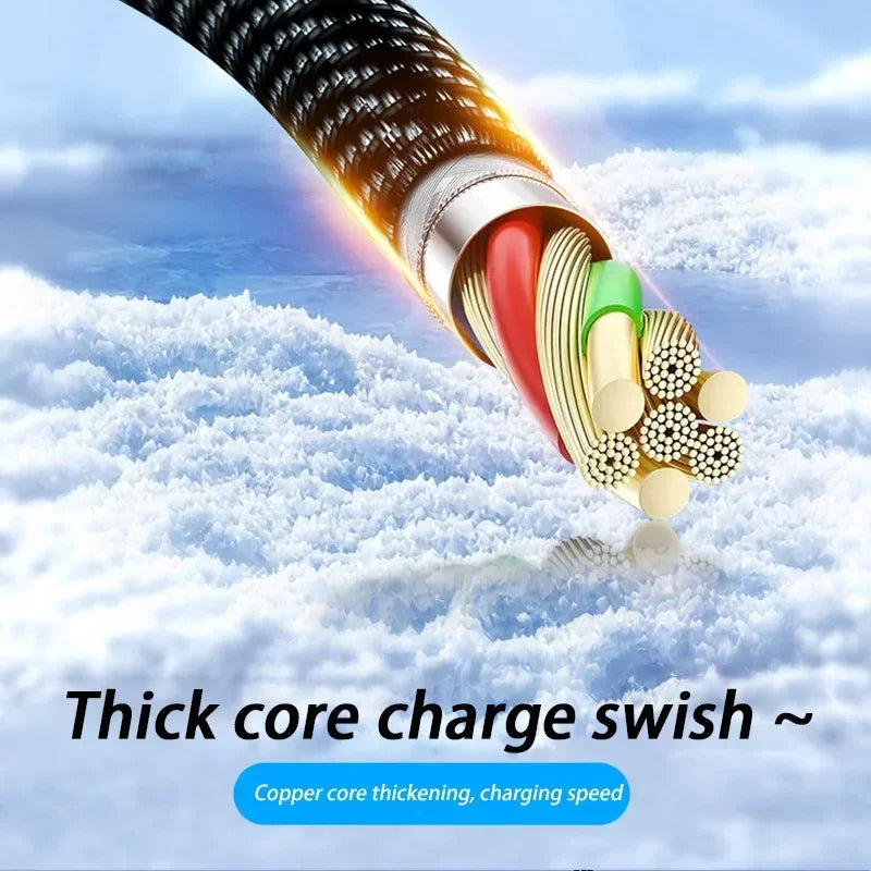 120W USB-C Fast Charging Cable LED Display | Nylon Braided USB-C Charging Cable P3
