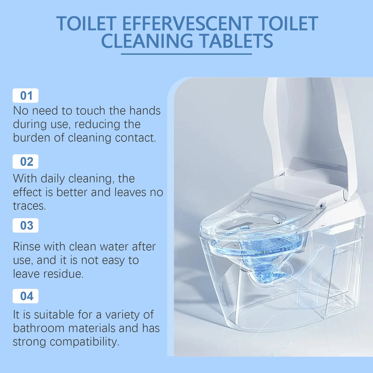 Toilet Cleaning Effervescent Tablets – Deep Clean & Deodorizer Toilet Cleaning Tablets P3