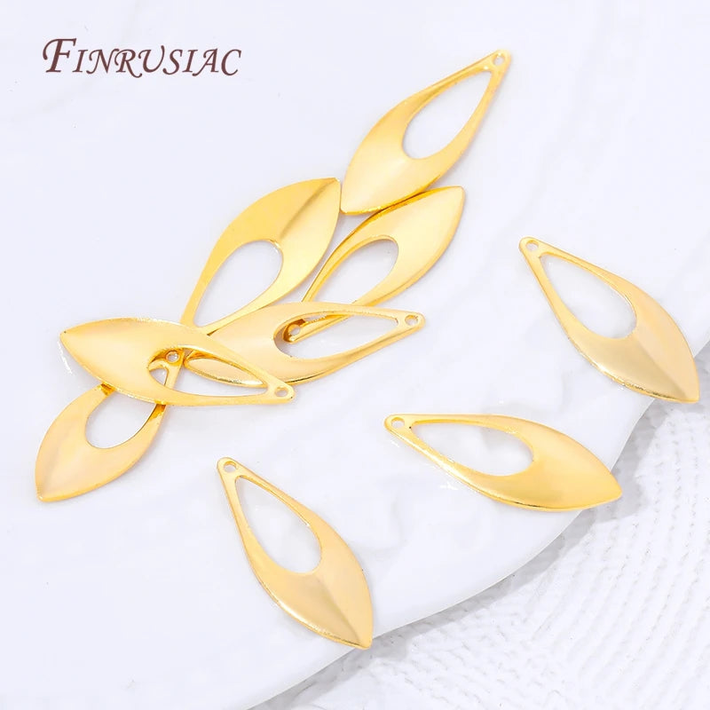 18K Gold Plated Openwork Leaf Teardrop Charms – DIY Jewelry Jewelry Making Findings P3