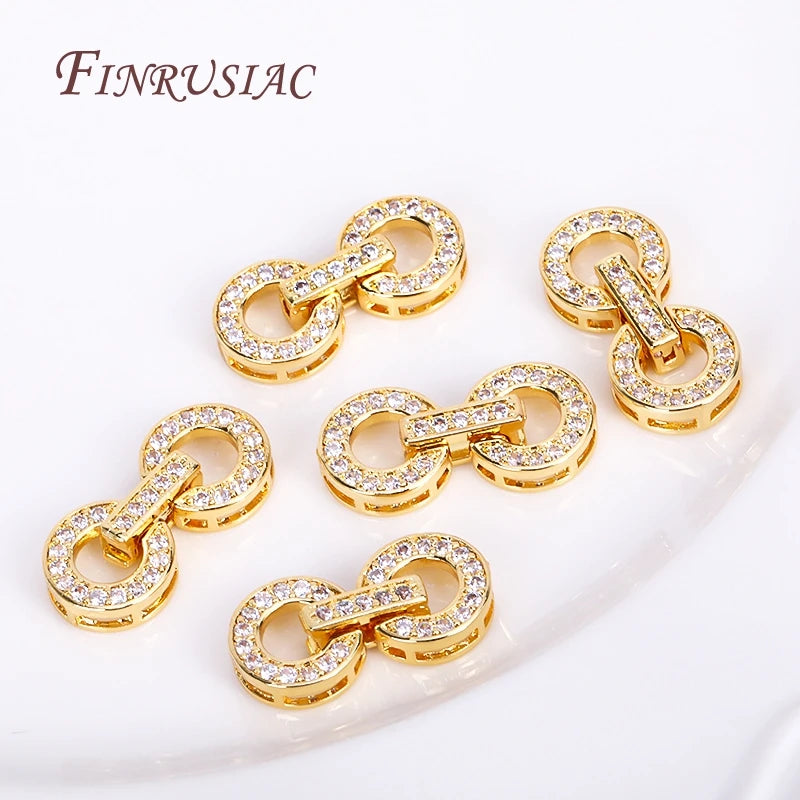 18K Gold Plated Zircon Round Clasp 11x24mm – DIY Jewelry Jewelry Clasp Finding P3