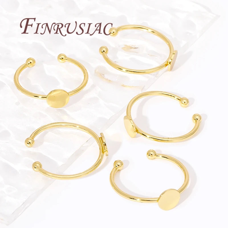 18K Gold Plated Adjustable Ring Blank Bezel – DIY Jewelry Ring Blank Settings P3