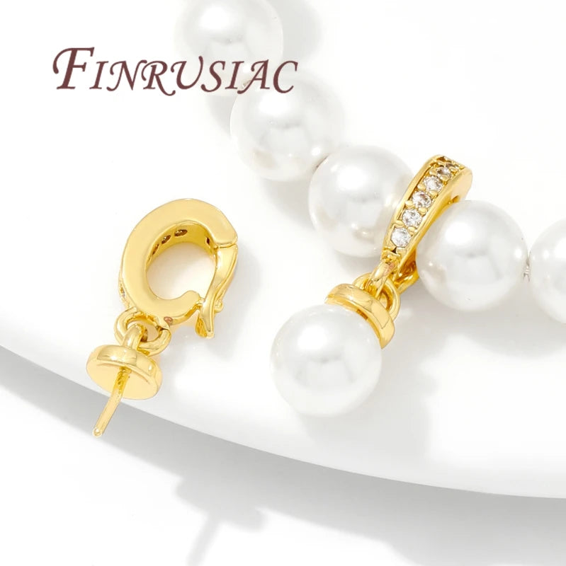 18K Gold Plated Pearl Pendant Mounting Charms & Connectors Jewelry Findings P3