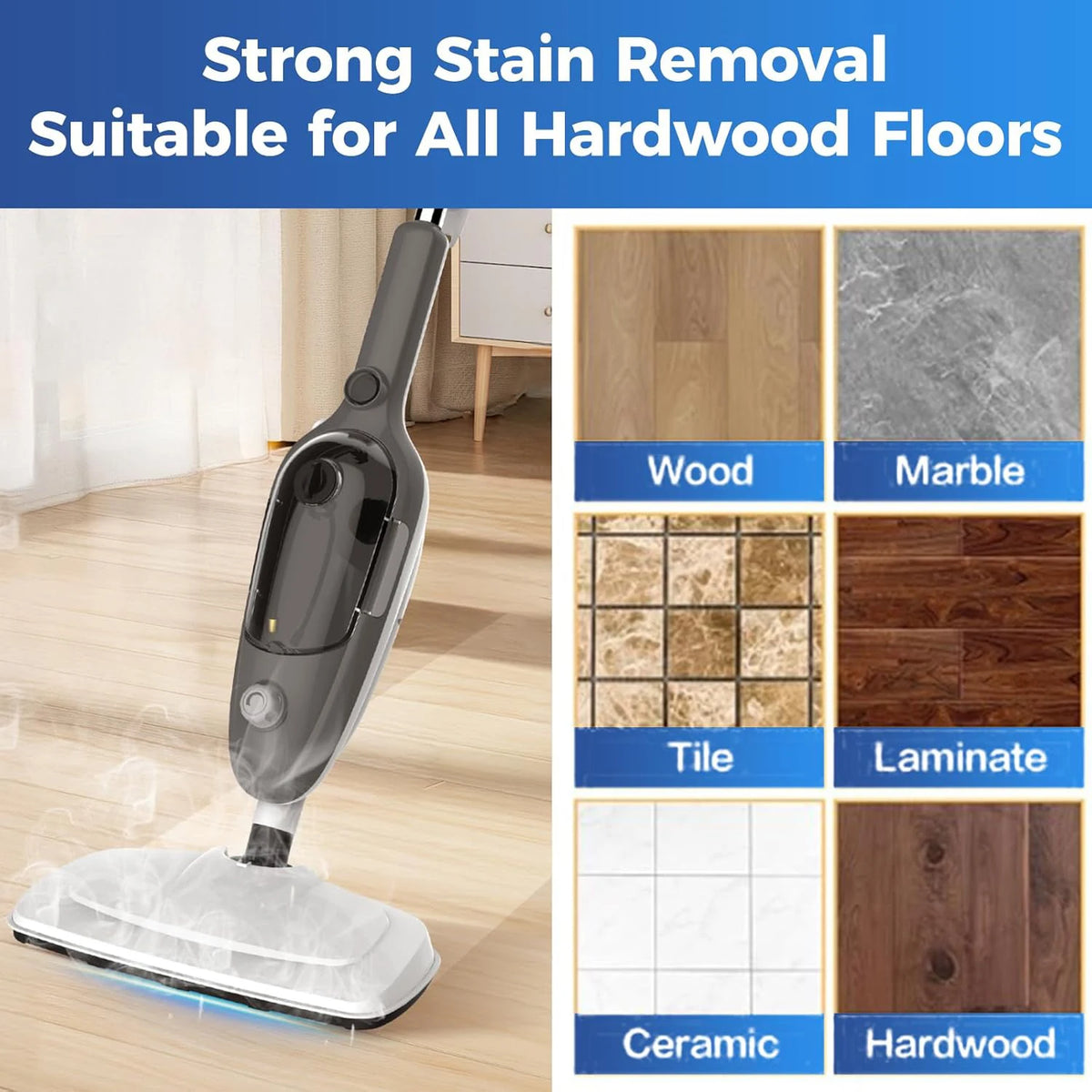DUTRIEUX 1500W Electric Steam Mop – Multi-Function Floor Cleaner Electric Steam Mop P3